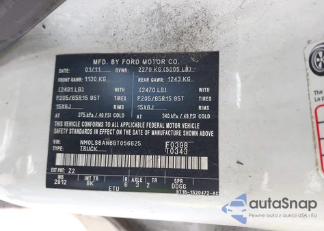 2011 Ford Transit Connect Xl from USA, damaged, VIN NM0LS6AN6BT056625